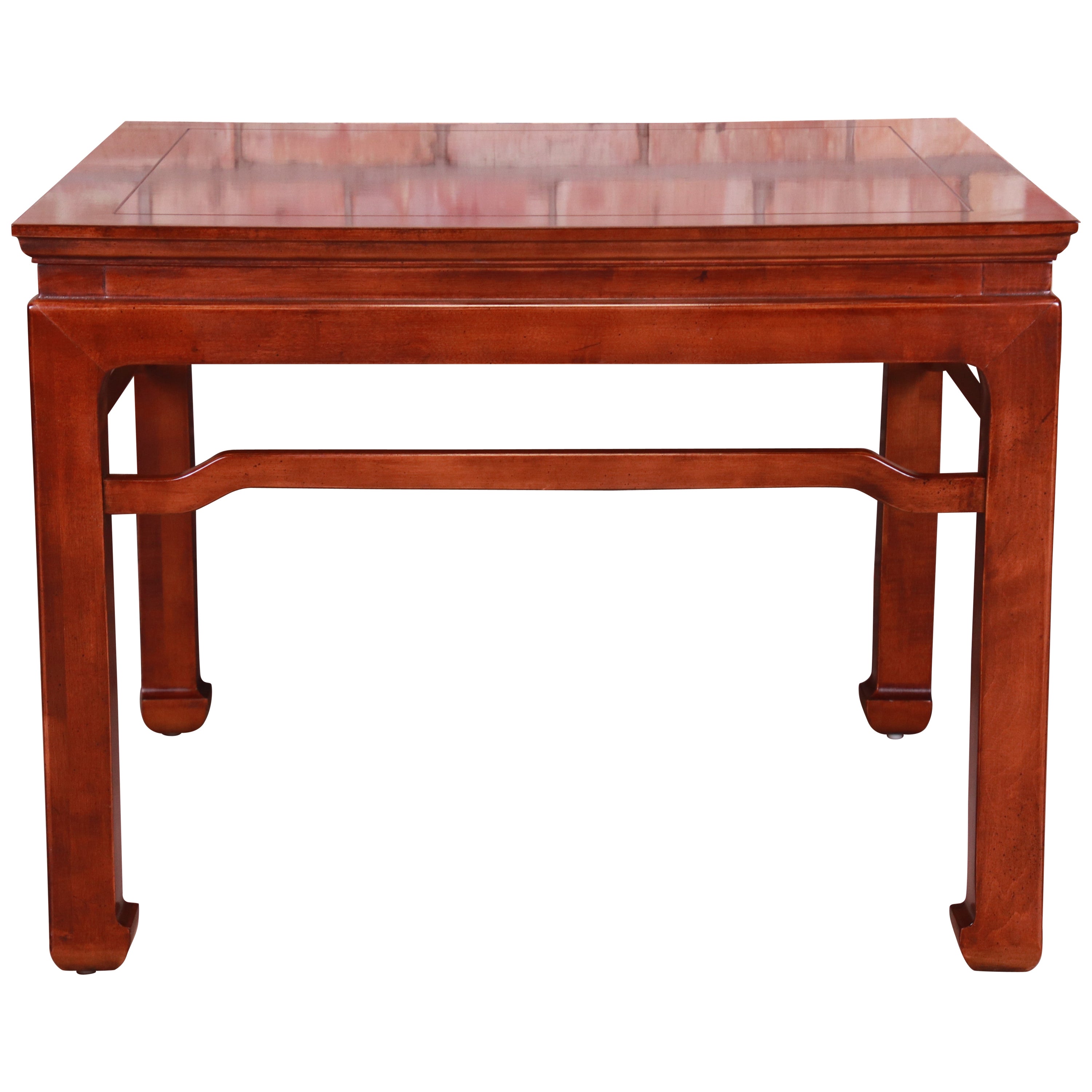 2 1987 Henredon Country French Rectangular Walnut Side Accent Tables