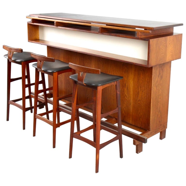 Mid-Century Modern Teak Wood Bar Cabinet by Erik Buch for Dyrlund ...