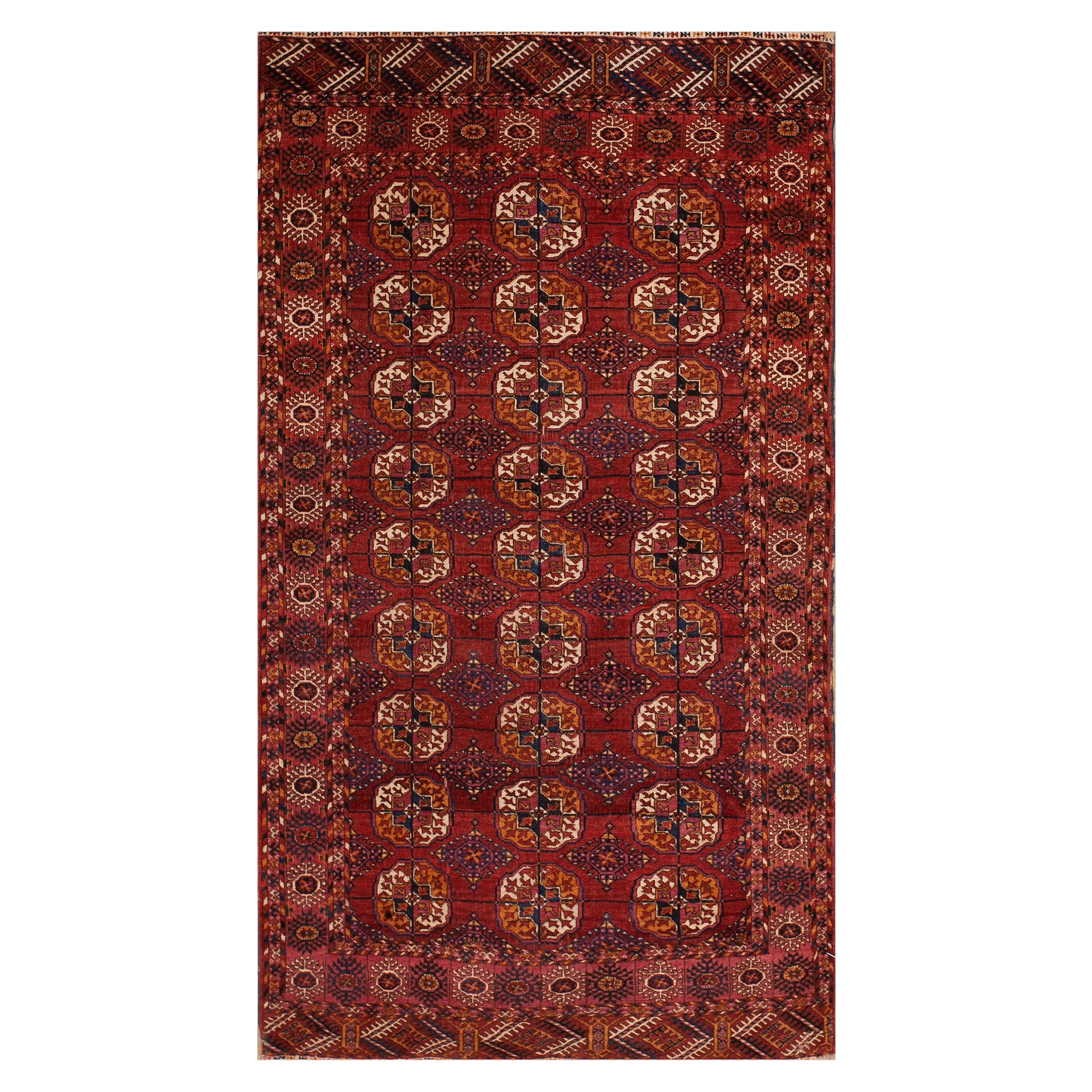 Antique Russian Tekke Turkman Rug from 1920s For Sale
