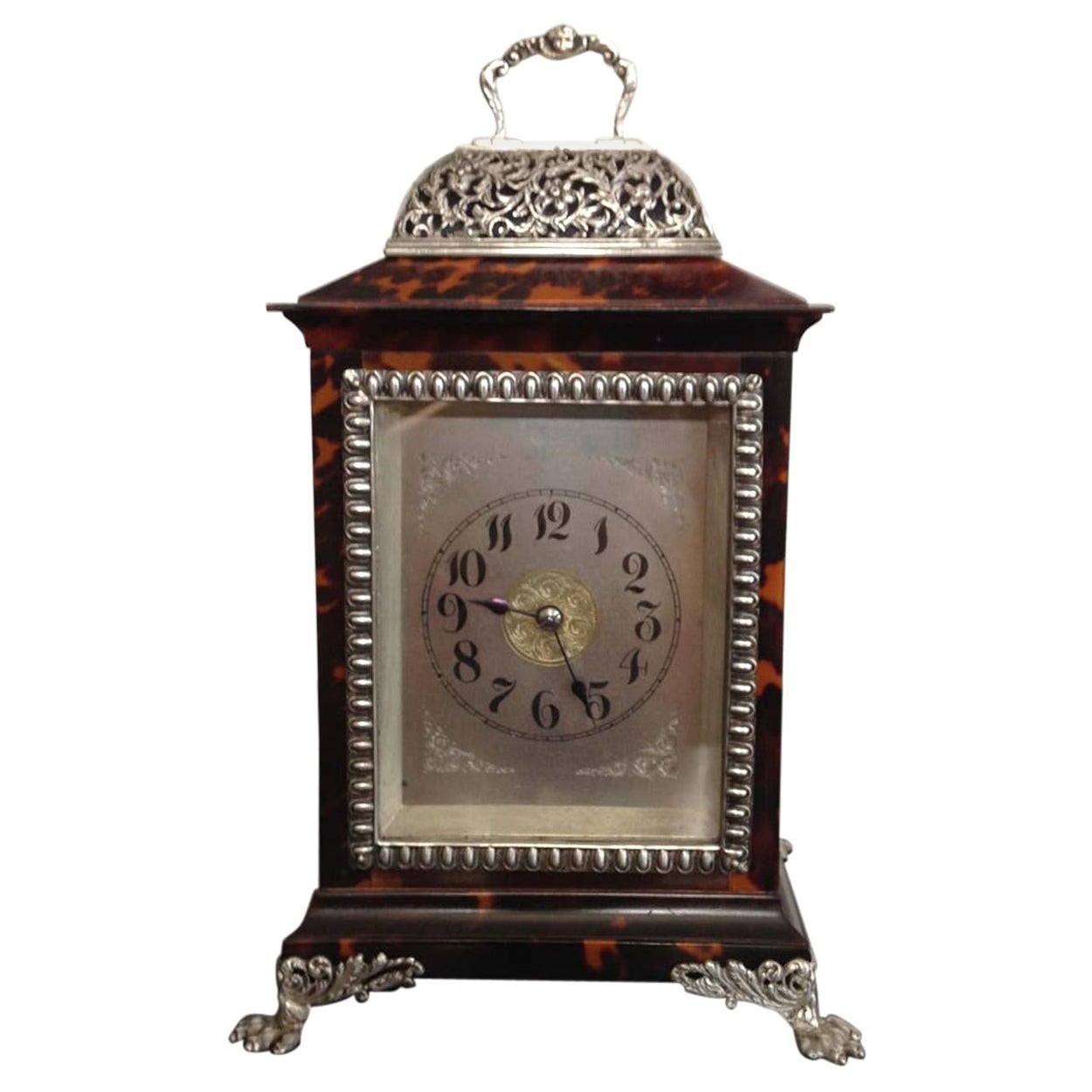 Tortoiseshell and Silver Carriage Clock, John Batson, London, circa 1890 For Sale