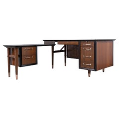 Mid-Century Modern L-Shape Executive Desk