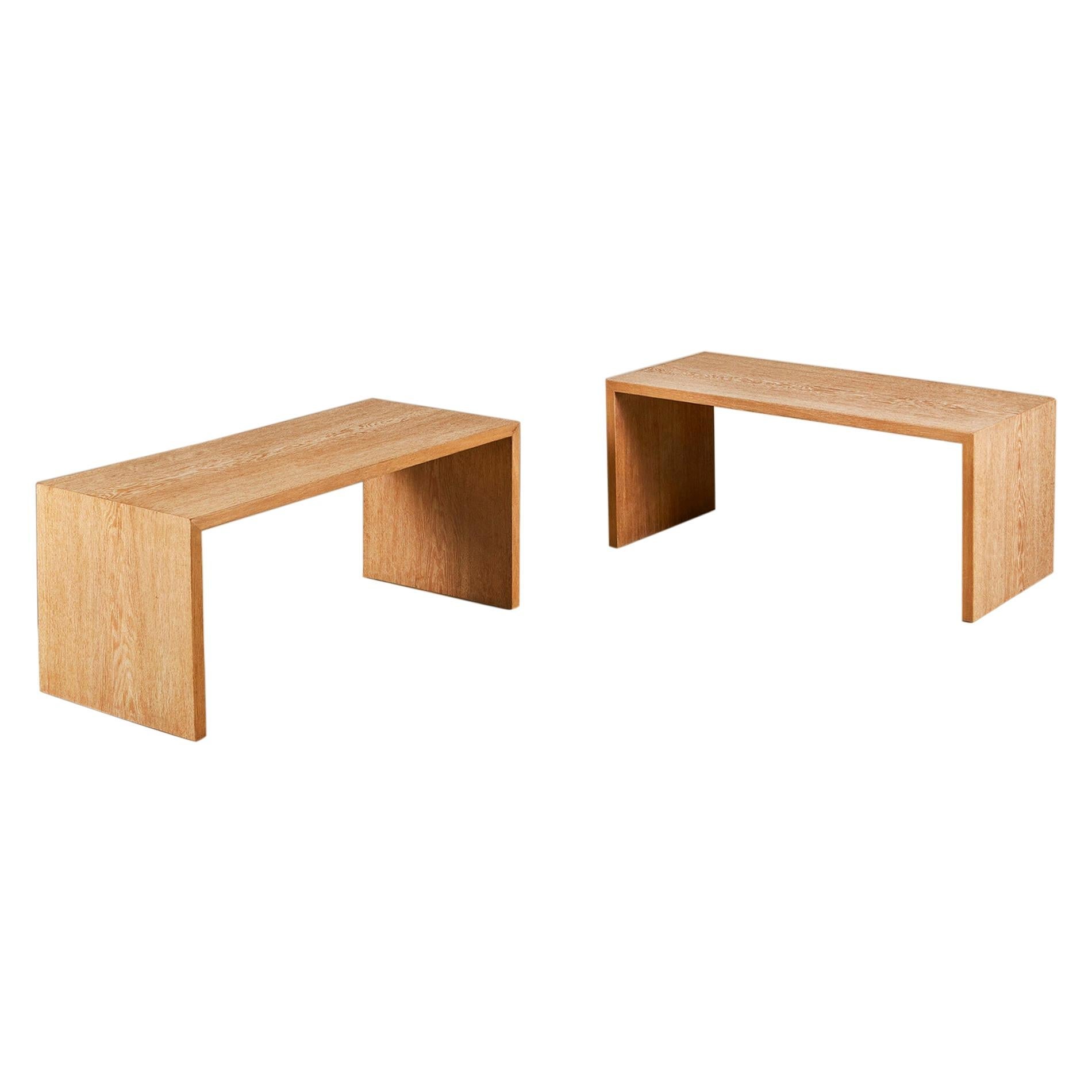 Ein Paar niedrige Tische von Comte als Interpretation des Entwurfs von Jean-Michel Frank im Angebot