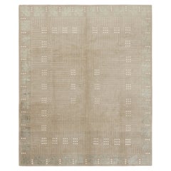 Alfombra austriaca de estilo Art Déco de Rug & Kilim con diseño geométrico marrón beige