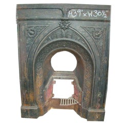 Antique Aesthetic Movement Fireplace with Stylised Dragons & Repeating Sun Flowers