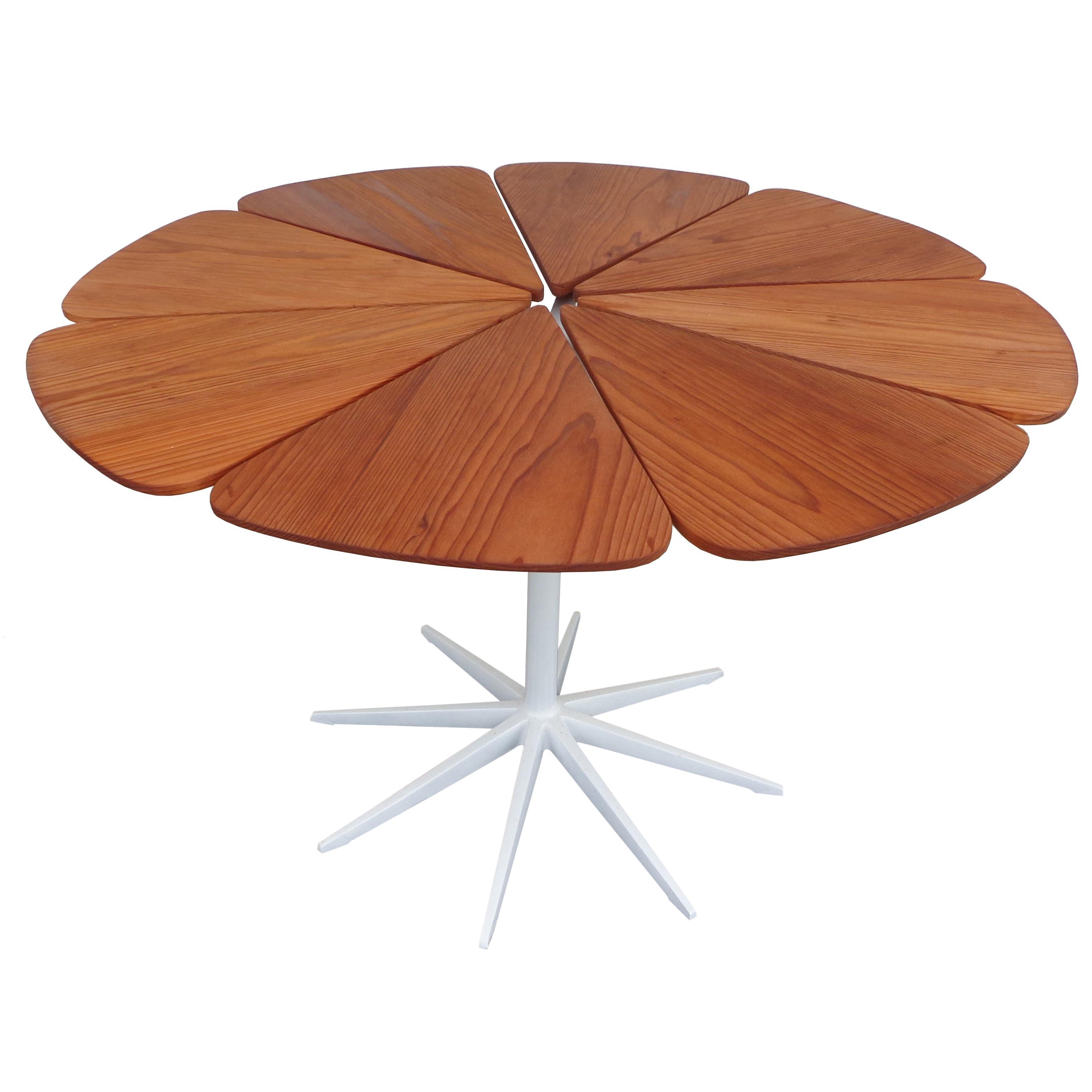 Early Richard Schultz 43 inch  Redwood Petal Dining Table need to realign petals For Sale