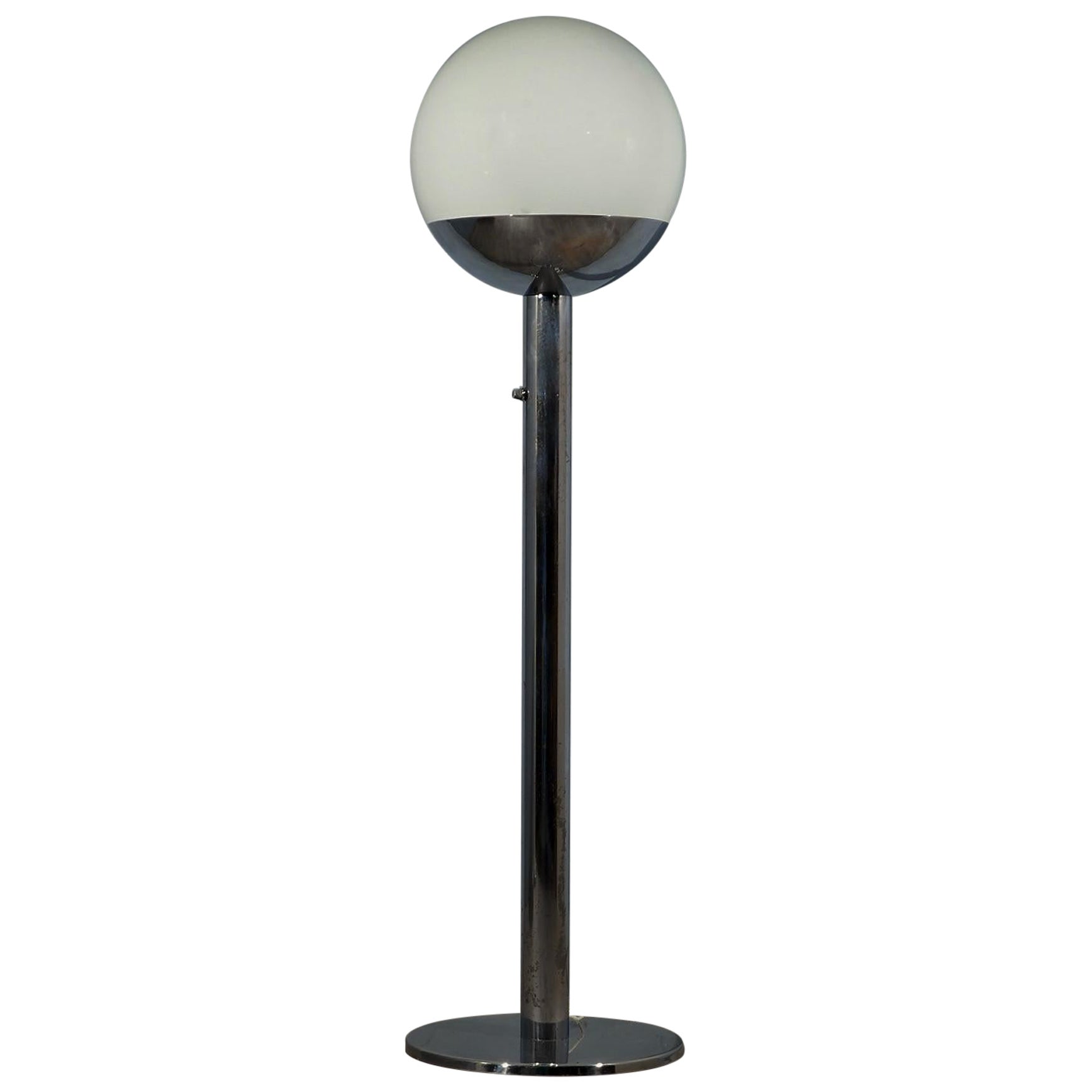Pia Guidetti Crippa for Luci Glass and Chrome Italian Floor Lamp, 1970 For Sale