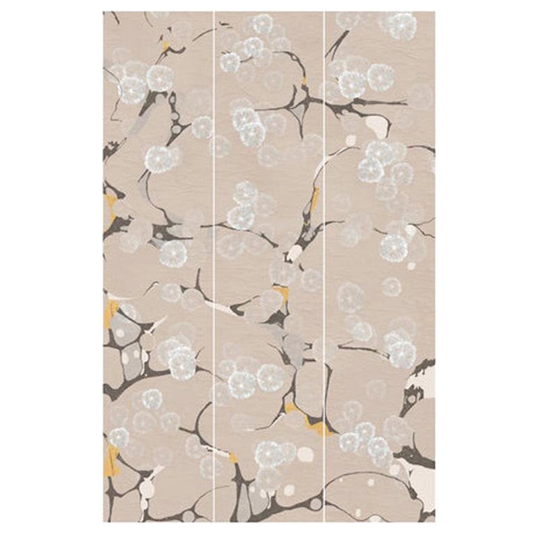 Fabscarte Oriental Handmade Hand Painted Wallpaper, Tender Flora For Sale