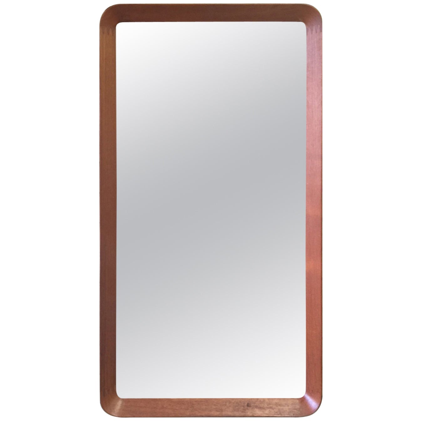 Danish Modern Teak Wall Mirror by Pedersen and Hansen at 1stDibs