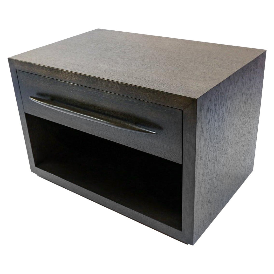 Custom Midcentury Style Dark Oak Nightstand by Adesso Imports For Sale