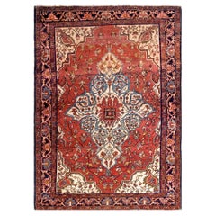 Antique 1920s Persian Sarouk Farahan Carpet ( 4'7" x 6'5" - 140 x 195 cm ) 