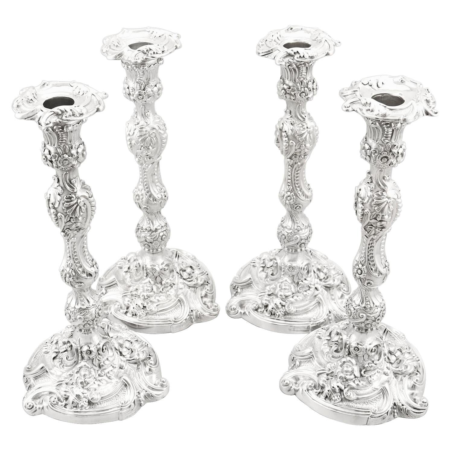 Antique 1803 Sterling Silver Column Candlesticks For Sale at