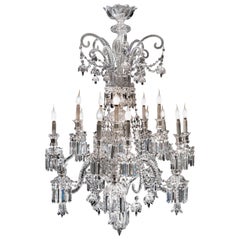 Antique Baccarat Crystal Exceptional Chandelier, France, Early 19th Century