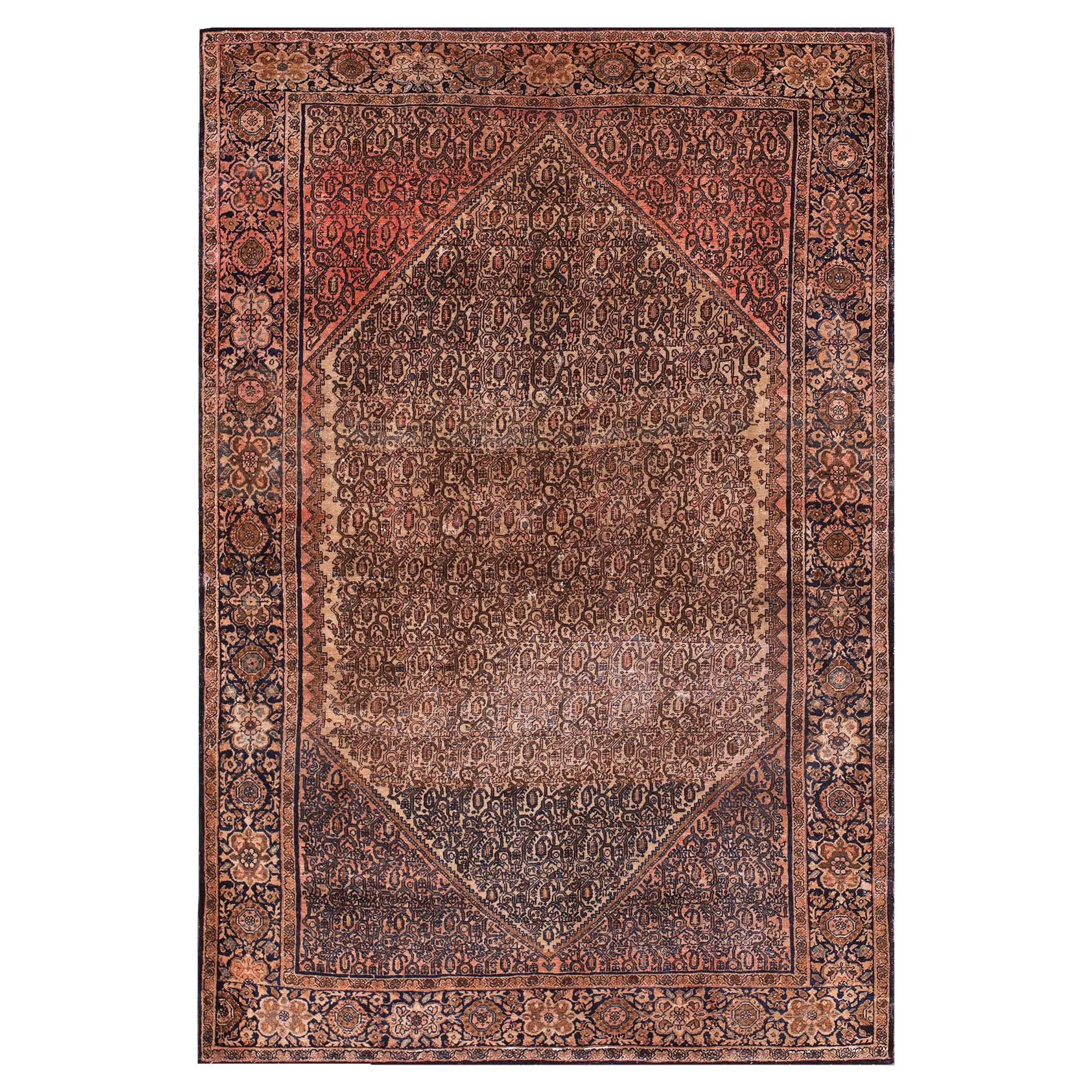 Antique Persian Sarouk Rug 4' 2" x 6' 3" For Sale