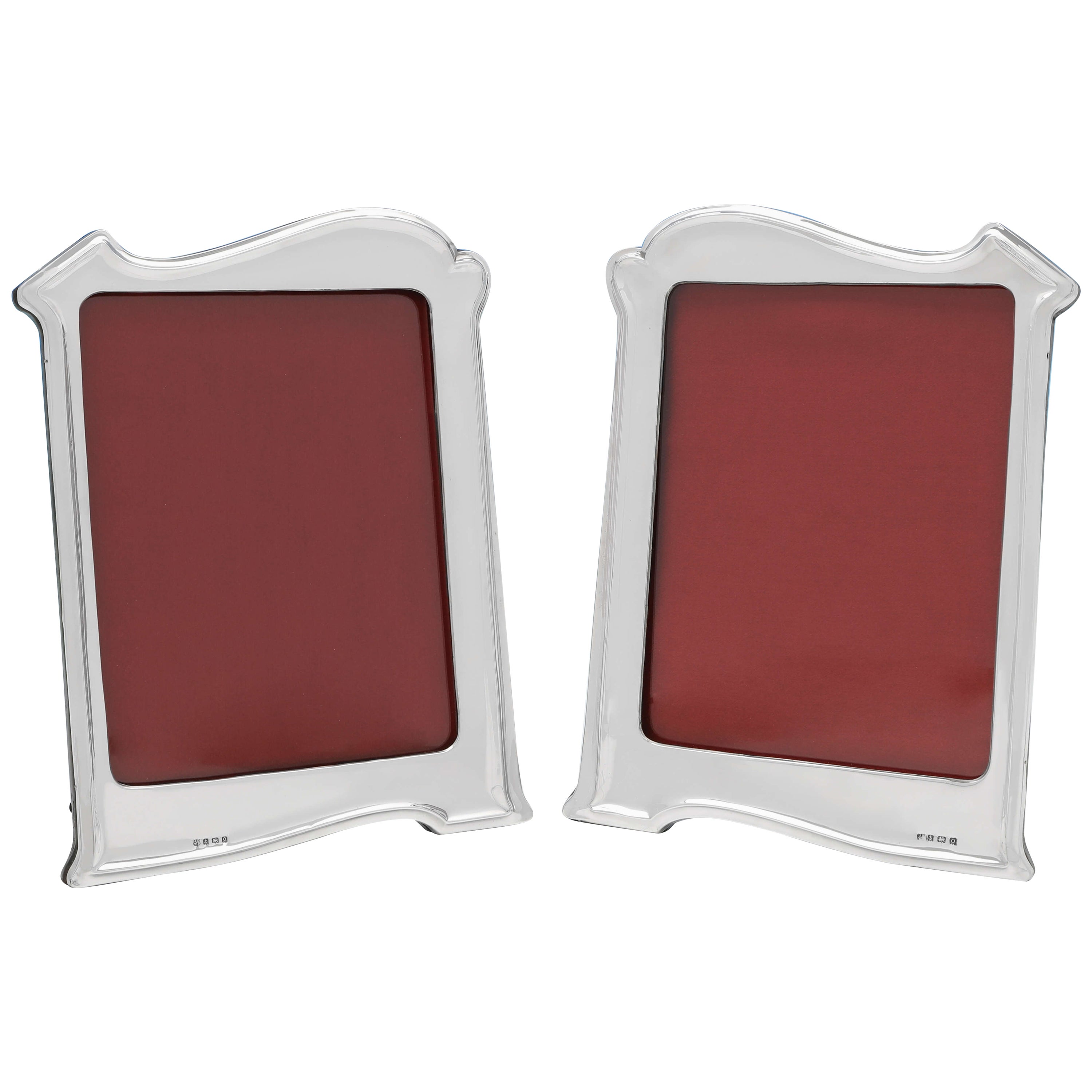 Pair of Asprey London Crosshatch Sterling Silver Picture Frames Very rare find at 1stDibs
