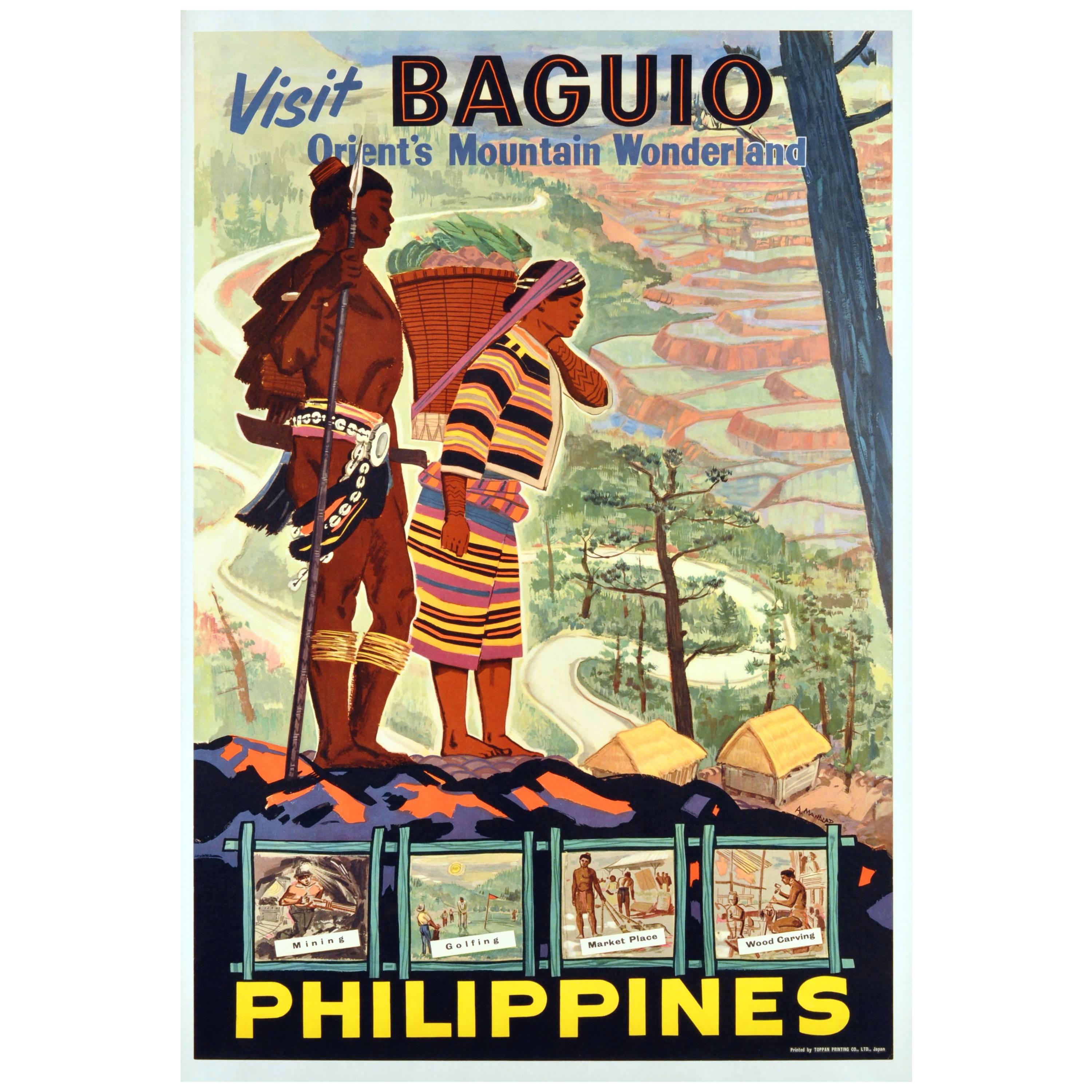 Original Vintage Poster - Visit Baguio Philippines Orient's Mountain Wonderland
