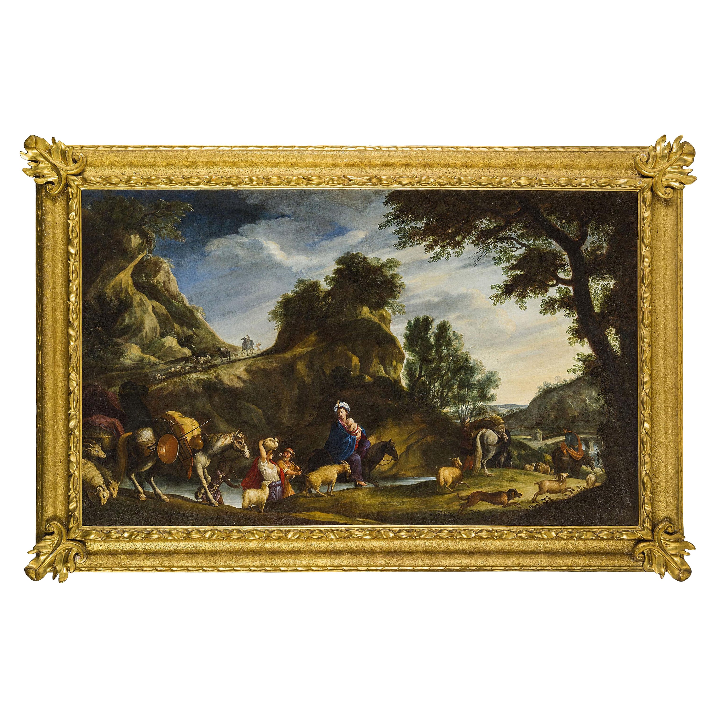 Dipinto italiano del XVII secolo di Pier Francesco Cittadini, Giacobbe e la sua famiglia in vendita