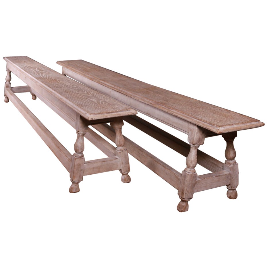 Pair of Oak Benches For Sale at 1stDibs