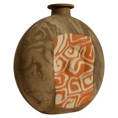 Large Decorative Studio Pottery Vases in Geometric Patterns and Earth Tones