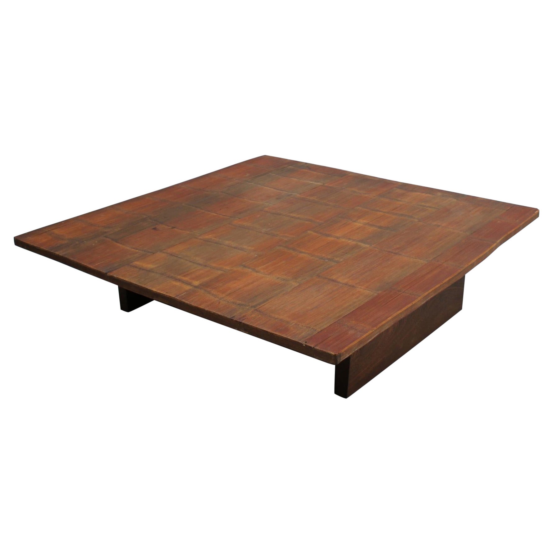 Axel Vervoordt, Large 1980s Coffee Table with a Bamboo Top in a Japanese Style