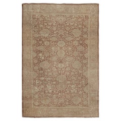 Antique Mahal Persian rug in Beige-Brown Floral Patterns from Rug & Kilim