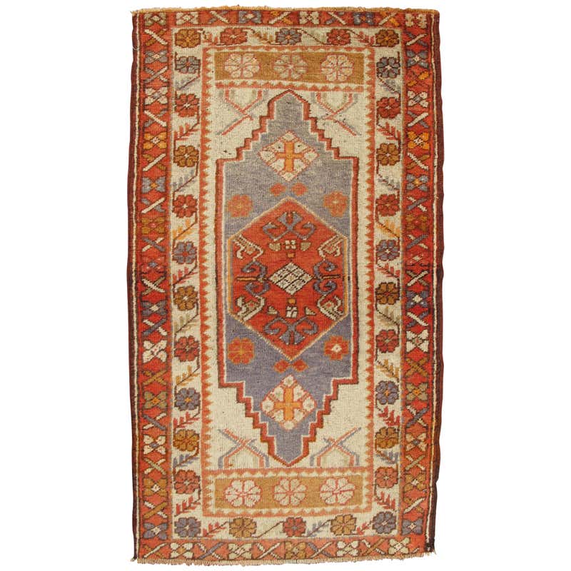 Antique Oushak Turkish Rug from Turkey in Burnt Red, Orange and Muted ...