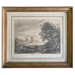Claude Lorrain Engraving "Landscape with Shepherds" Late 18th Century