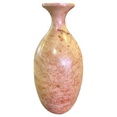 Bill Haskell Signed Carved Wood Turned Maple Burl Wood Vase