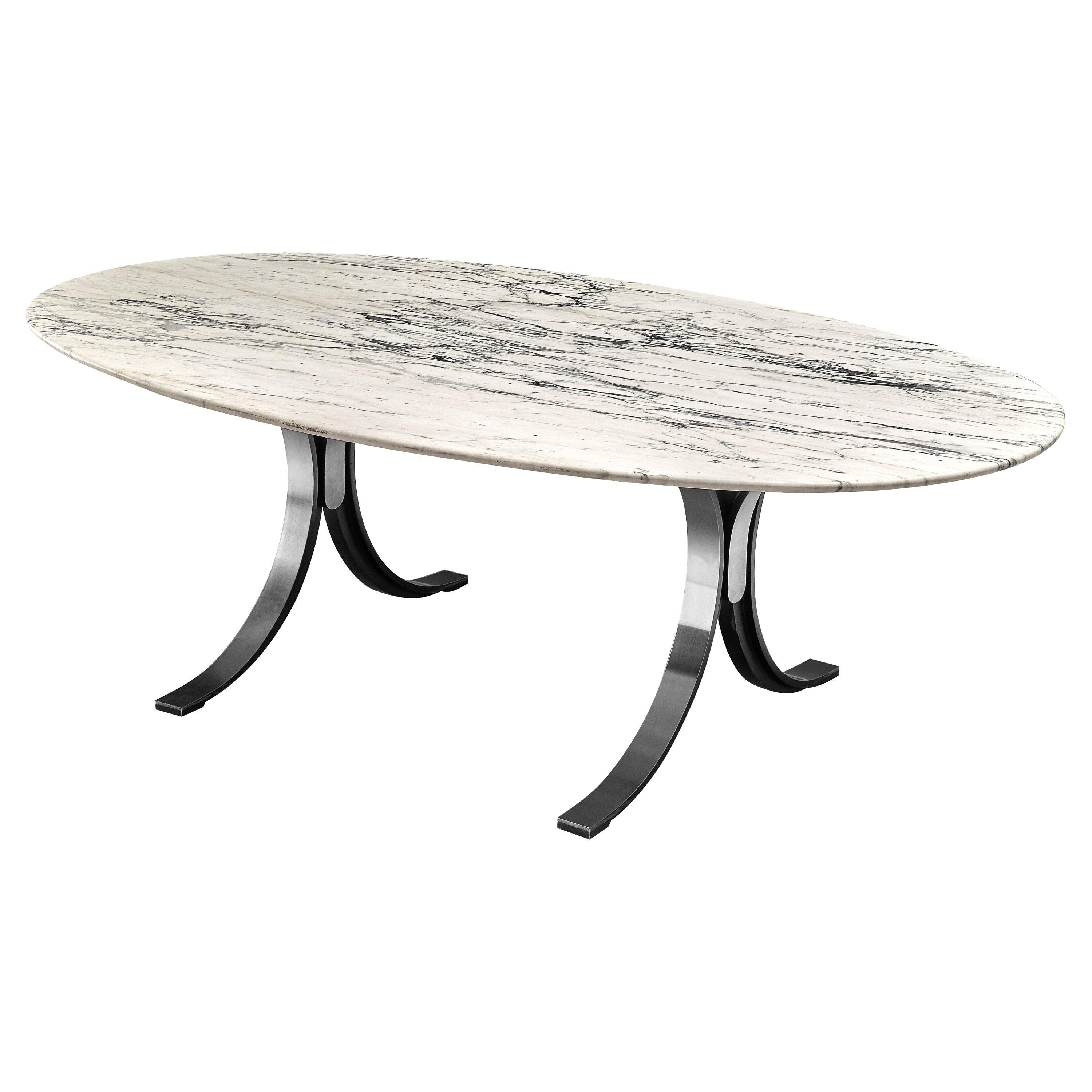 Art Deco Marble Dining Table Style of Osvaldo Borsani, Italy, 1940s For