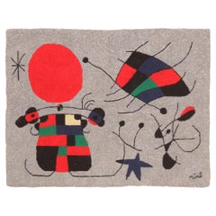 Vintage Scandinavian After Joan Miró Tapestry 2 ft 9 in x 3 ft 7 in