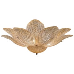 Muranoglas Blattgold Form Flush Mount Kronleuchter
