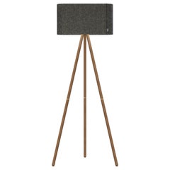 Belmont Floor Lamp in Charcoal with Walnut Legs by Pablo Designs