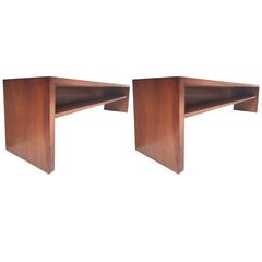 Unique Pair Solid Mahogany Church Benches by Dutch Architect Harry Nefkens, 1963 3