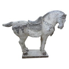 Large Stylized Plaster Tang Style Horse