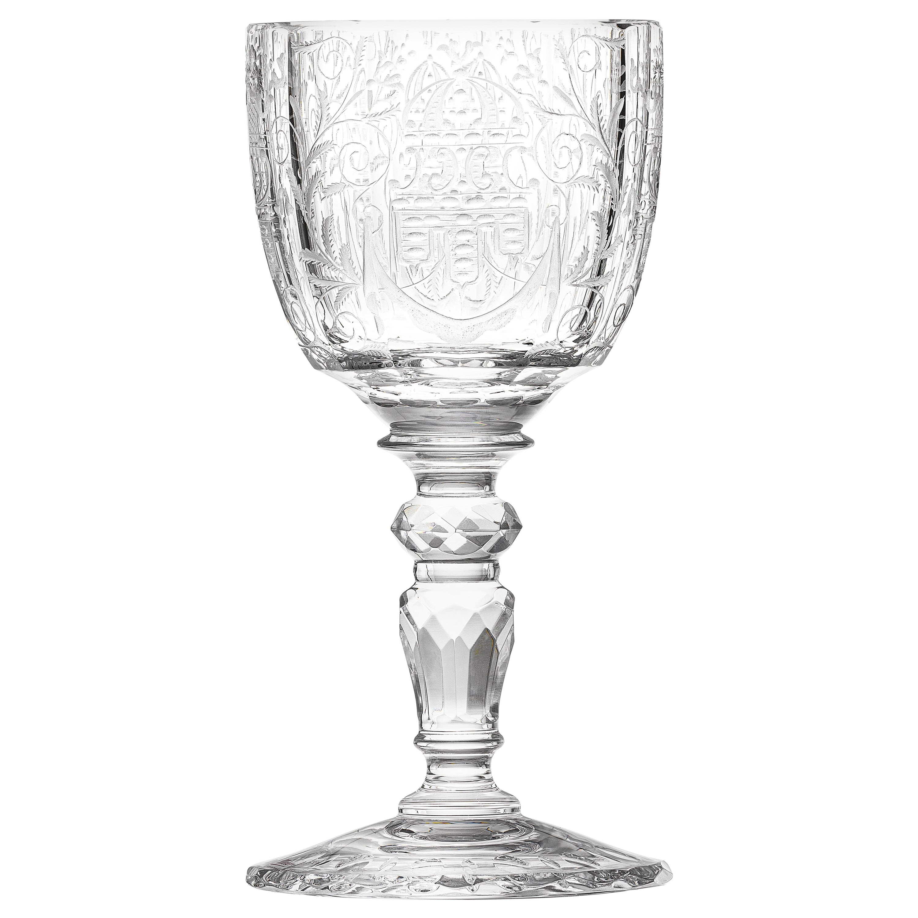 Maria Theresa Red Wine Engraved Goblet, 9.8 oz For Sale