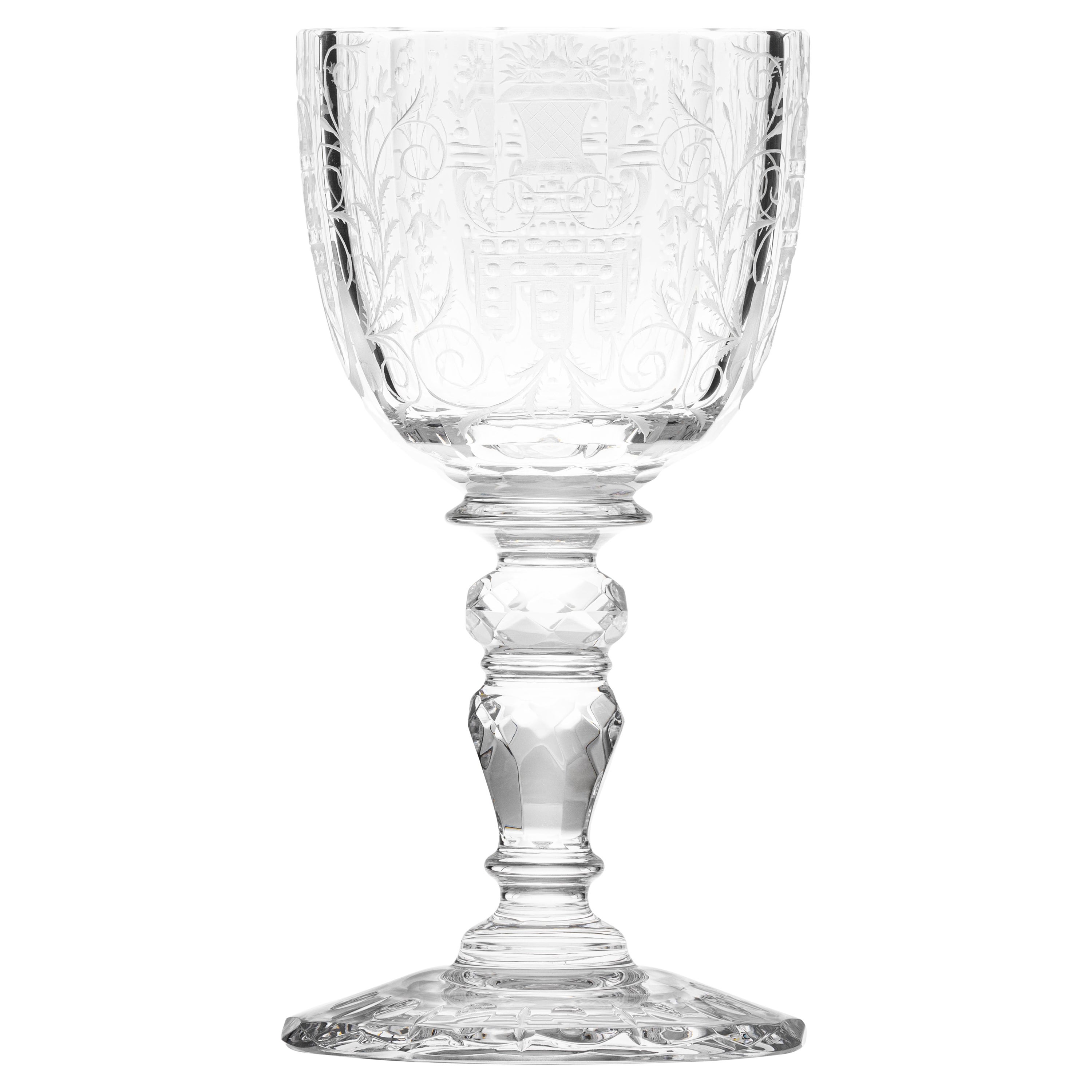 Maria Theresa Engraved White Wine Goblet, 7.1 oz For Sale