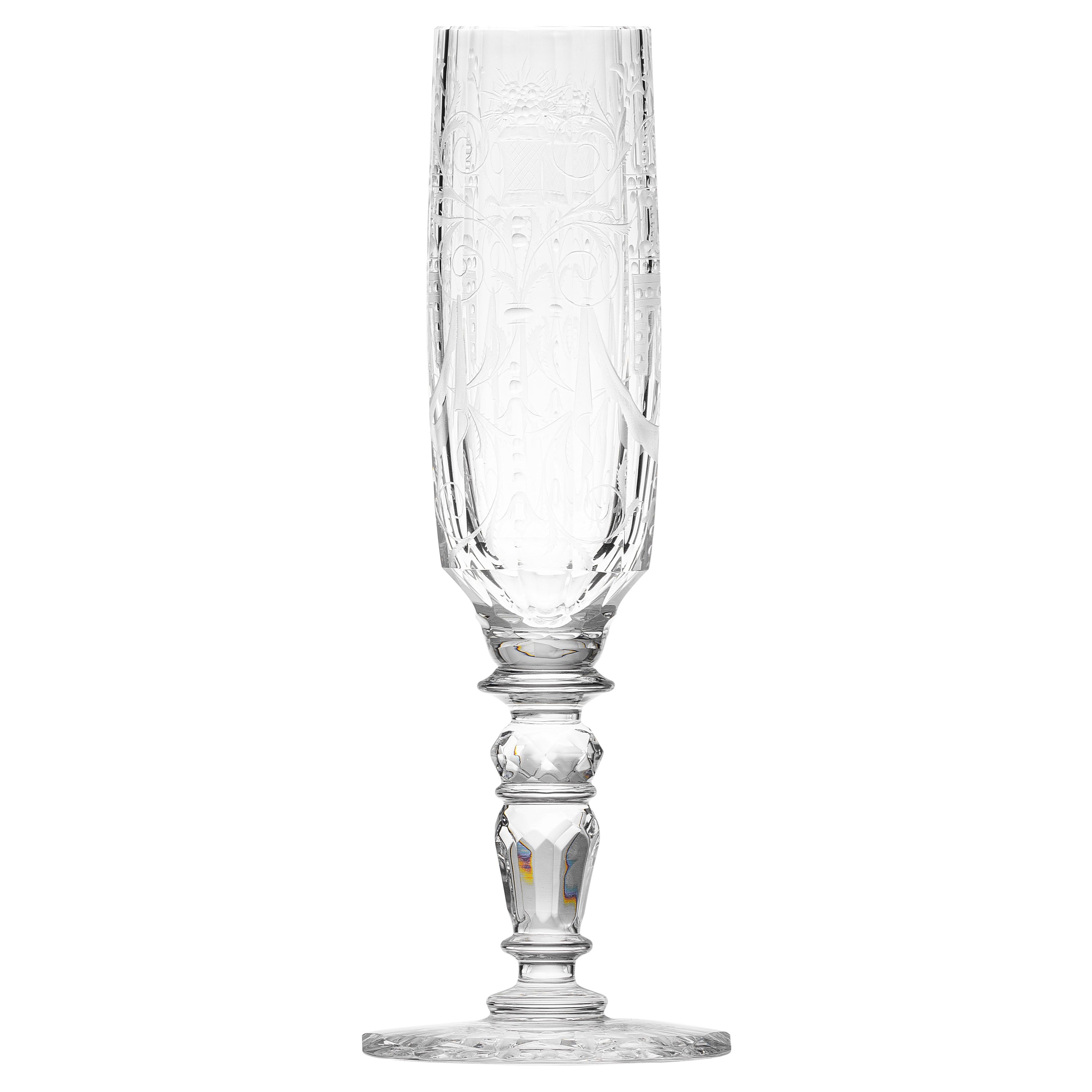 Maria Theresa Engraved Champagne Glass, 4.7 oz For Sale
