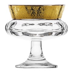 Footed Bowl Mirth with Amazonas Relief Decor in 24K Gold