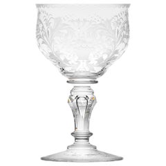 Baroque Style Wine Engraved Goblet, 7 oz