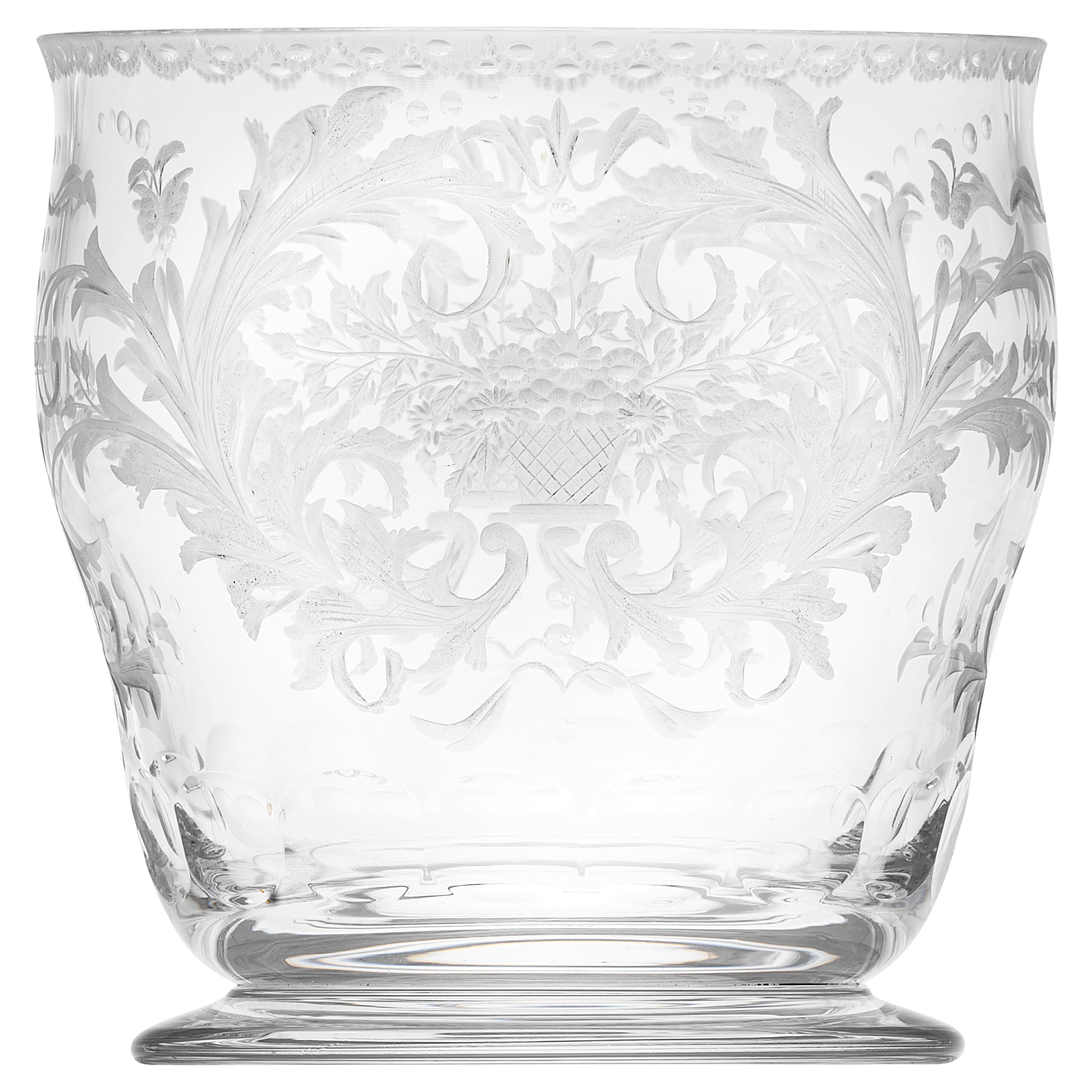 Baroque Style D.O.F. Engraved Tumbler, 12.3 oz For Sale