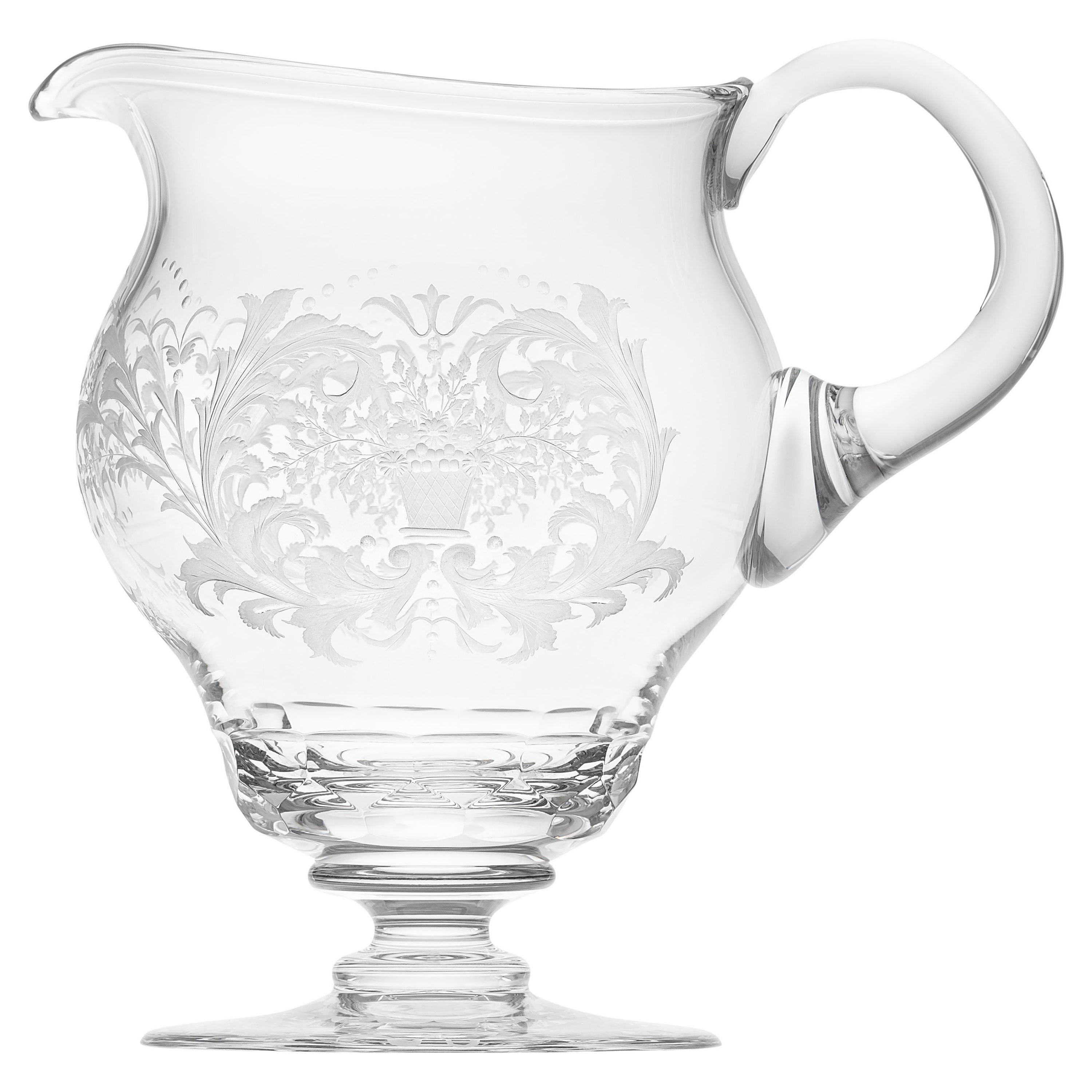 Baroque Style Engraved Jug, 1.5 qt. For Sale