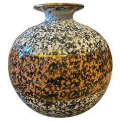 Runde italienische Keramikvase, Mid-Century Modern, 1970er Jahre