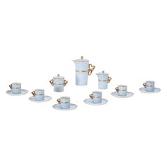 Used Antonia Campi Tea Service for Six in Porcelain and Gold by Laveno 1950s