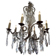 Antique Italian Beaded and Crystal Chandelier