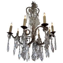 Antique Italian Beaded and Crystal Chandelier