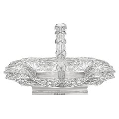 Cesta Bon Bon Antigua Victoriana de Plata de Ley