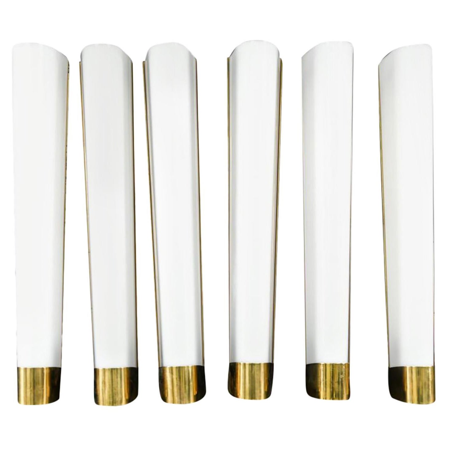 Set di sei applique in ottone del 20° secolo - Luci in lucite vintage