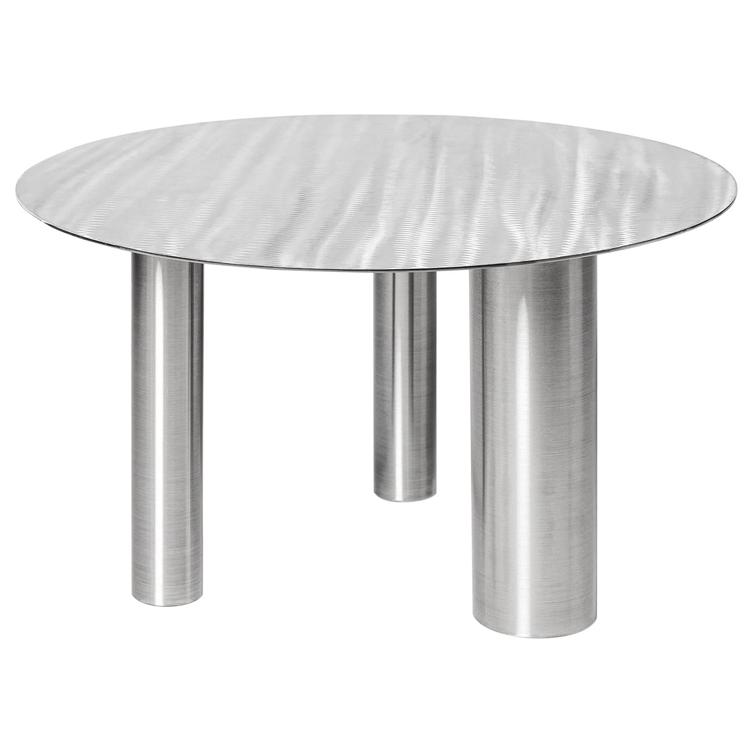 Stainless Steel and Wood Coffee Table at 1stDibs