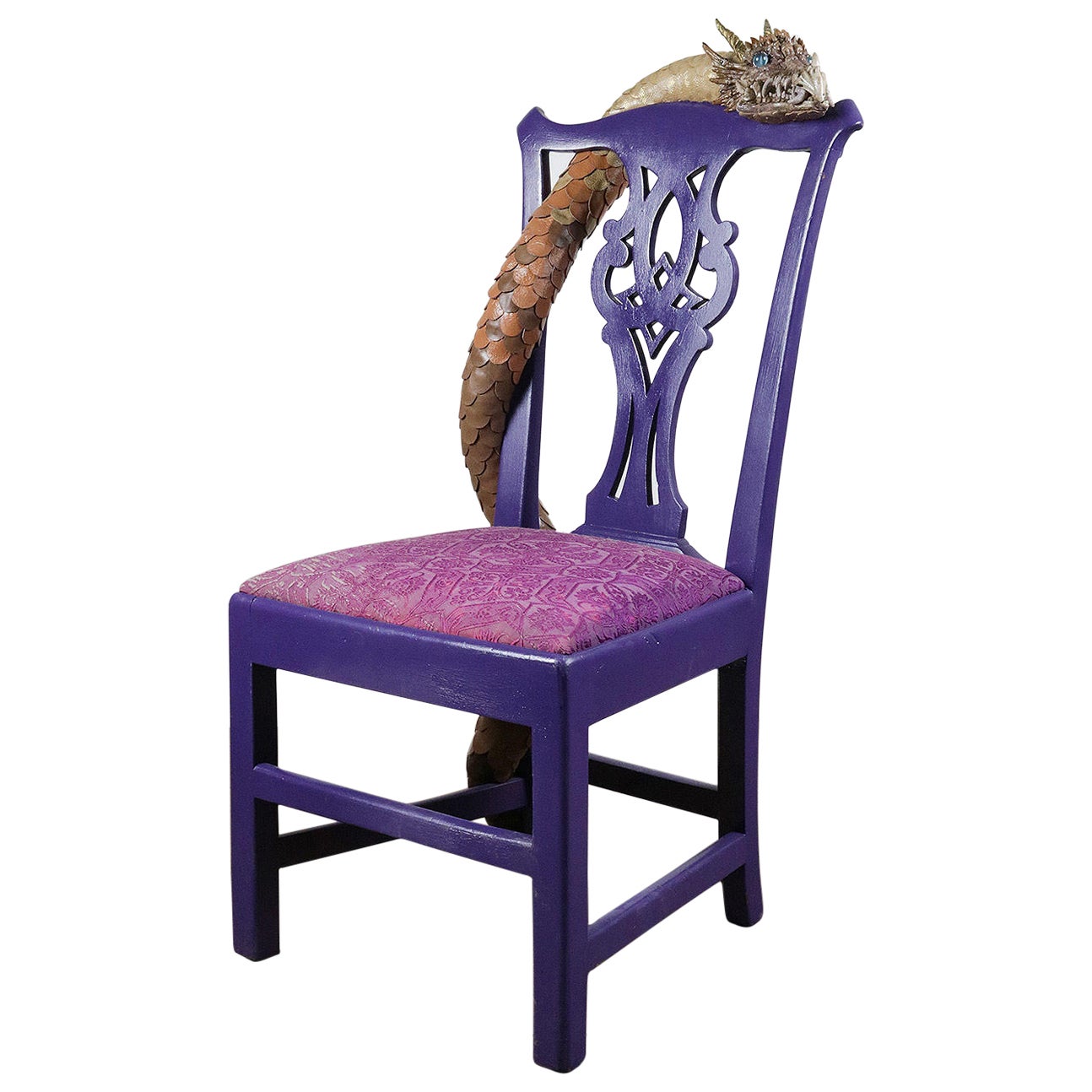 Quirky Iron/Rattan Chair For Sale at 1stDibs
