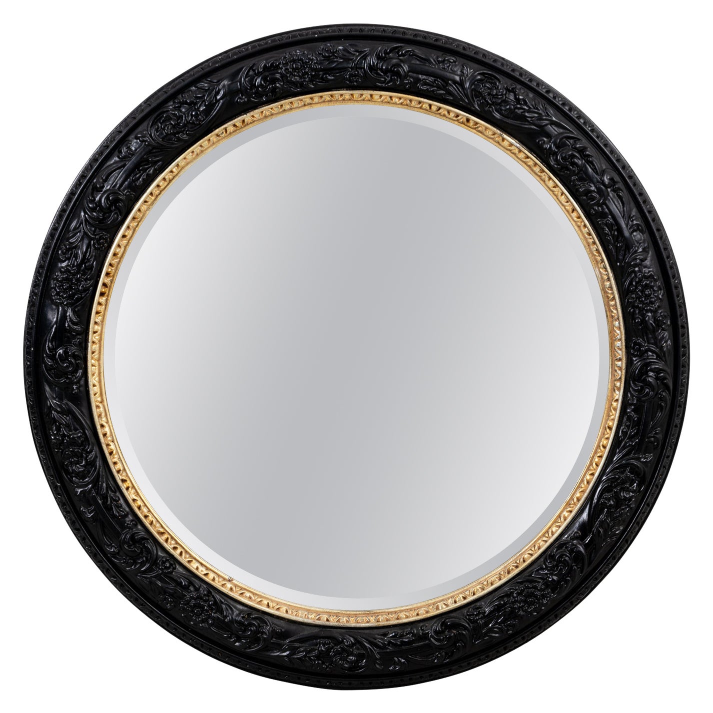 Magnificent Large Black and Gold Regency Style Mirror For Sale at 1stDibs