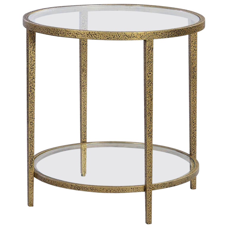 Hammered Metal Side Table at 1stDibs